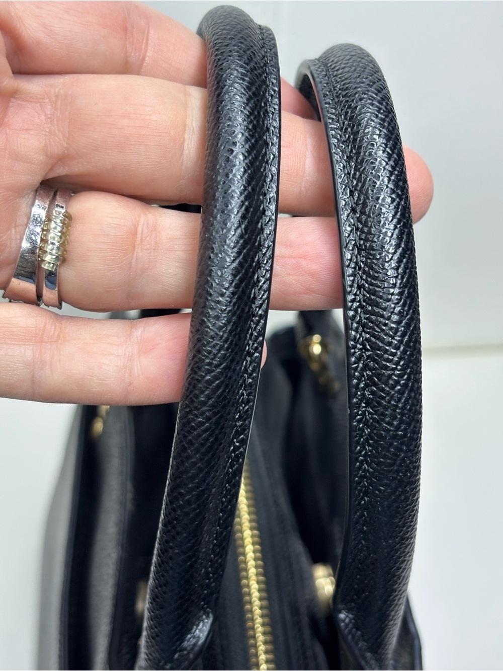 Coach Mini Lillie Carryall in black crossgrain leather and gold hardware - Picture 6 of 14